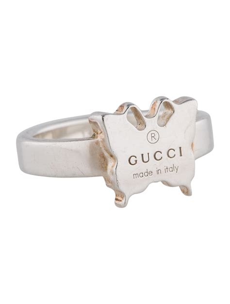 gucci flora butterfly ring|Gucci sterling silver butterfly ring.